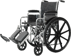 Standard DX Wheelchair with 22" Detachable Desk Arm and Swingaway Footrest